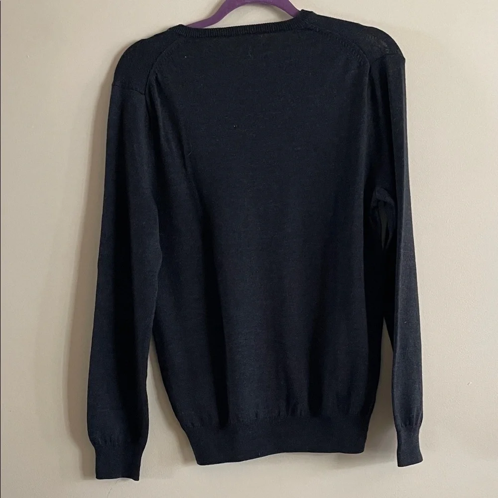 J. Crew Wool Men's Dark Gray V-Neck Sweater